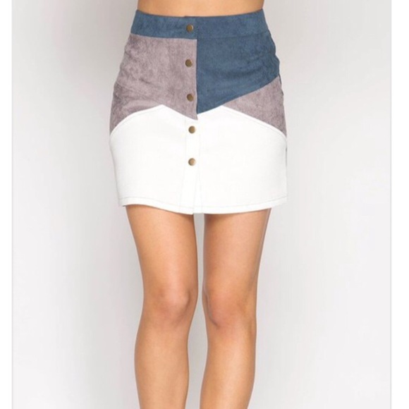 Colorblock Mini Skirt - Picture 2 of 4